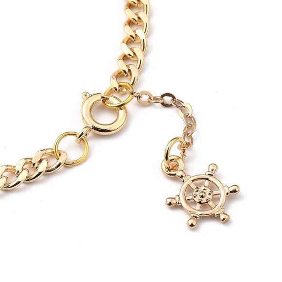 NWOT  Natural sea shell heart link bracelet Gold Plated Brass Mix & Match 2/$10 - Picture 4 of 4